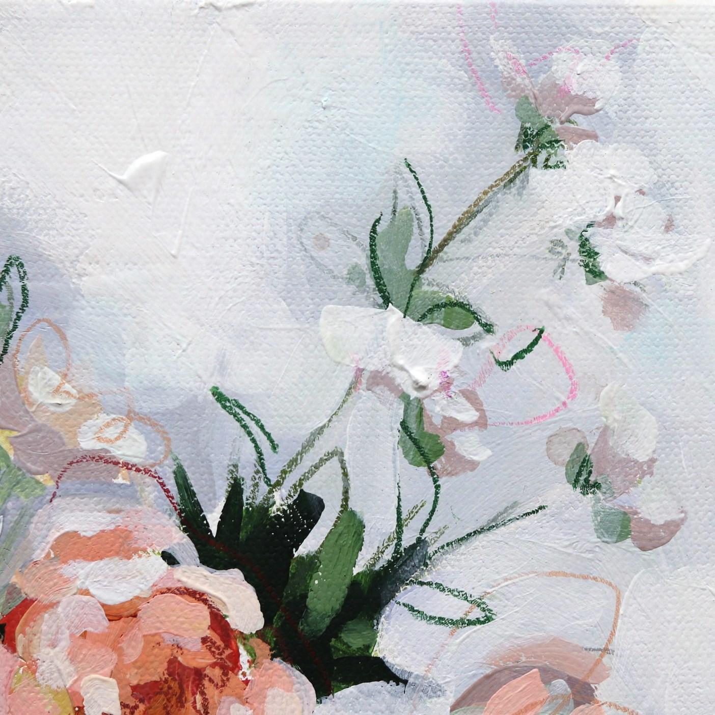 Elegance Blooms  - Peinture florale originale encadrée sur toile en vente 1
