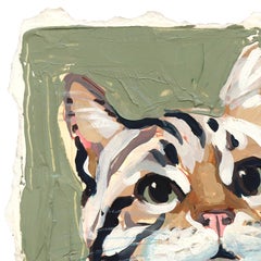 Fascinating Feline - Original Abstract Animal Cat Portrait Artwork on Paper