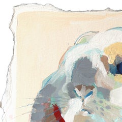 Flop Hop Homie - Abstrakte Pastell Tone Cute Bunny Mixed Media Malerei auf Papier