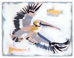 Fly High - Abstract Soft Palette Bird Painting on Paper