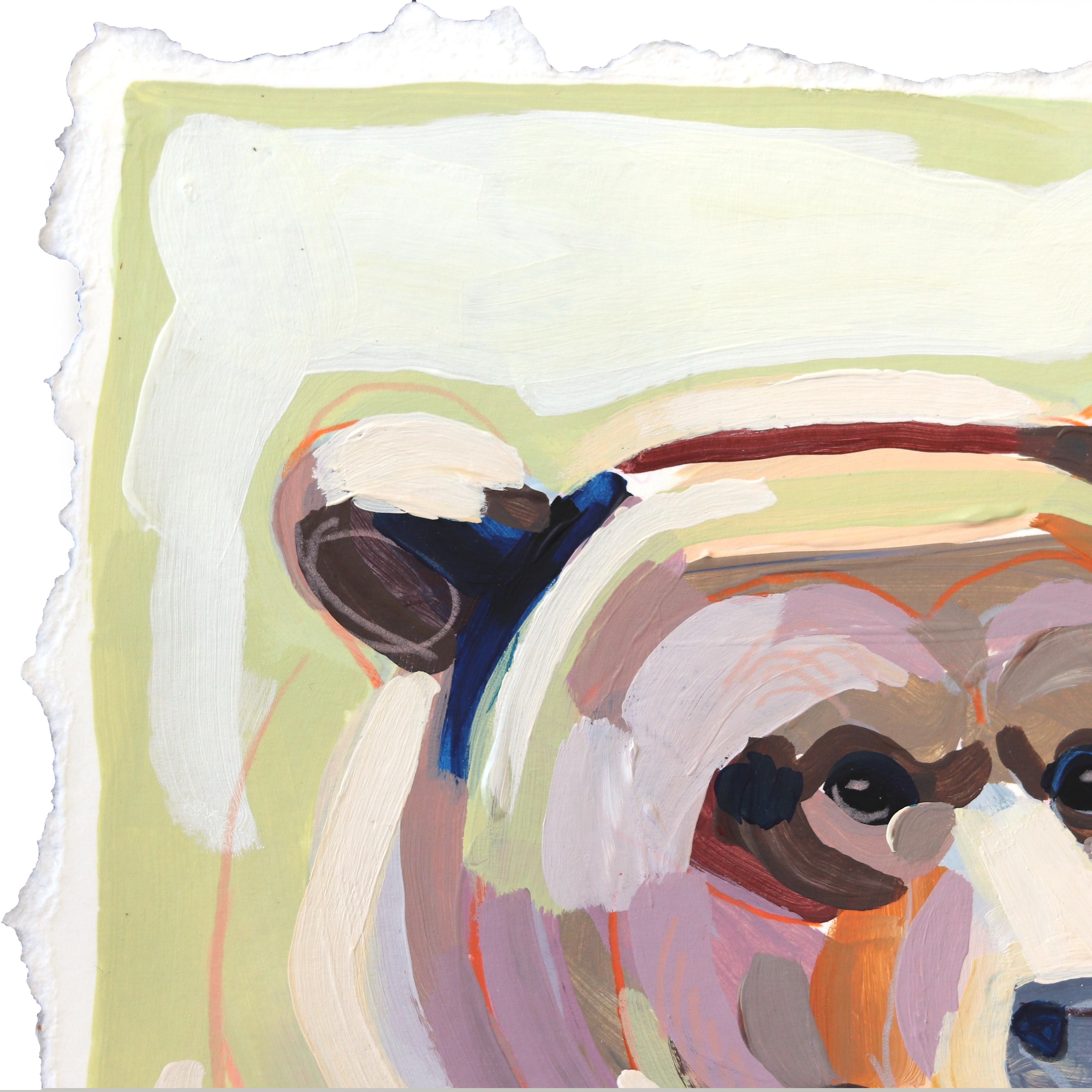 Andare a caccia di orsi -  Pittura figurativa di animali su carta - Animal Painting Beige di Kellie Newsome