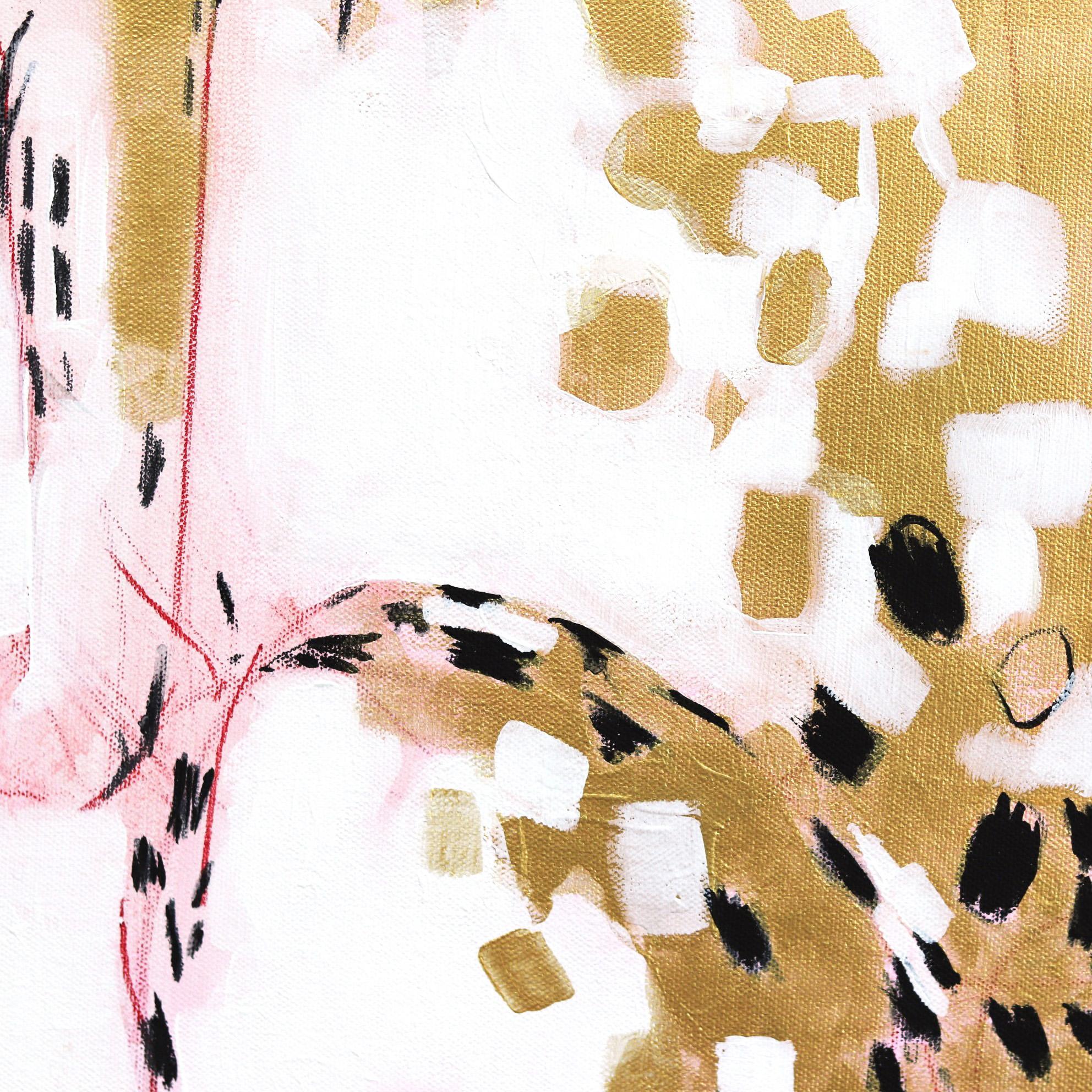 Gold And Bold Cheetah - Original Large Wild Animal Painting Pink Cheetah Artwork For Sale 7