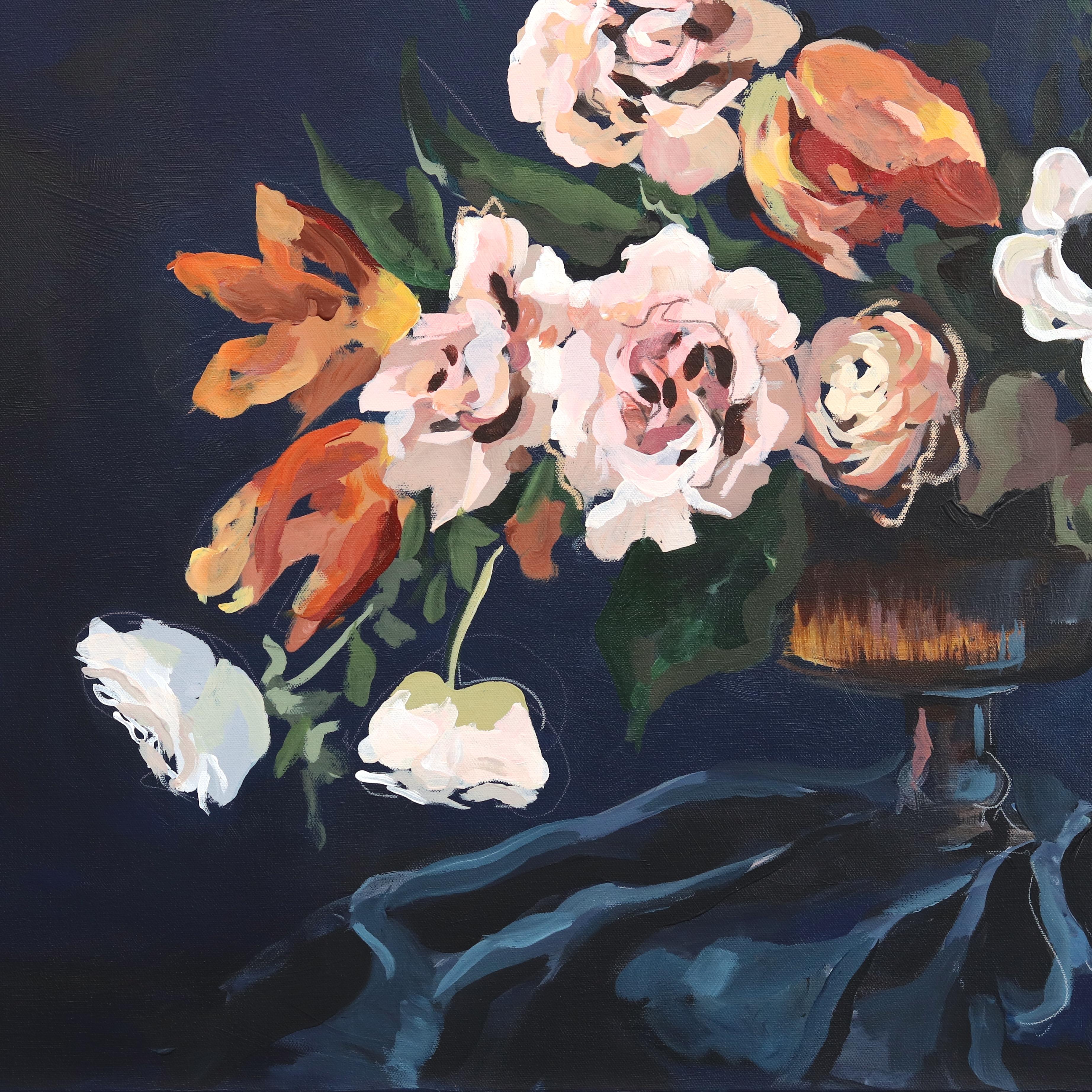 Großes Blumenstillleben Contemporary Impressionist Painting - Harvest Flowers im Angebot 4
