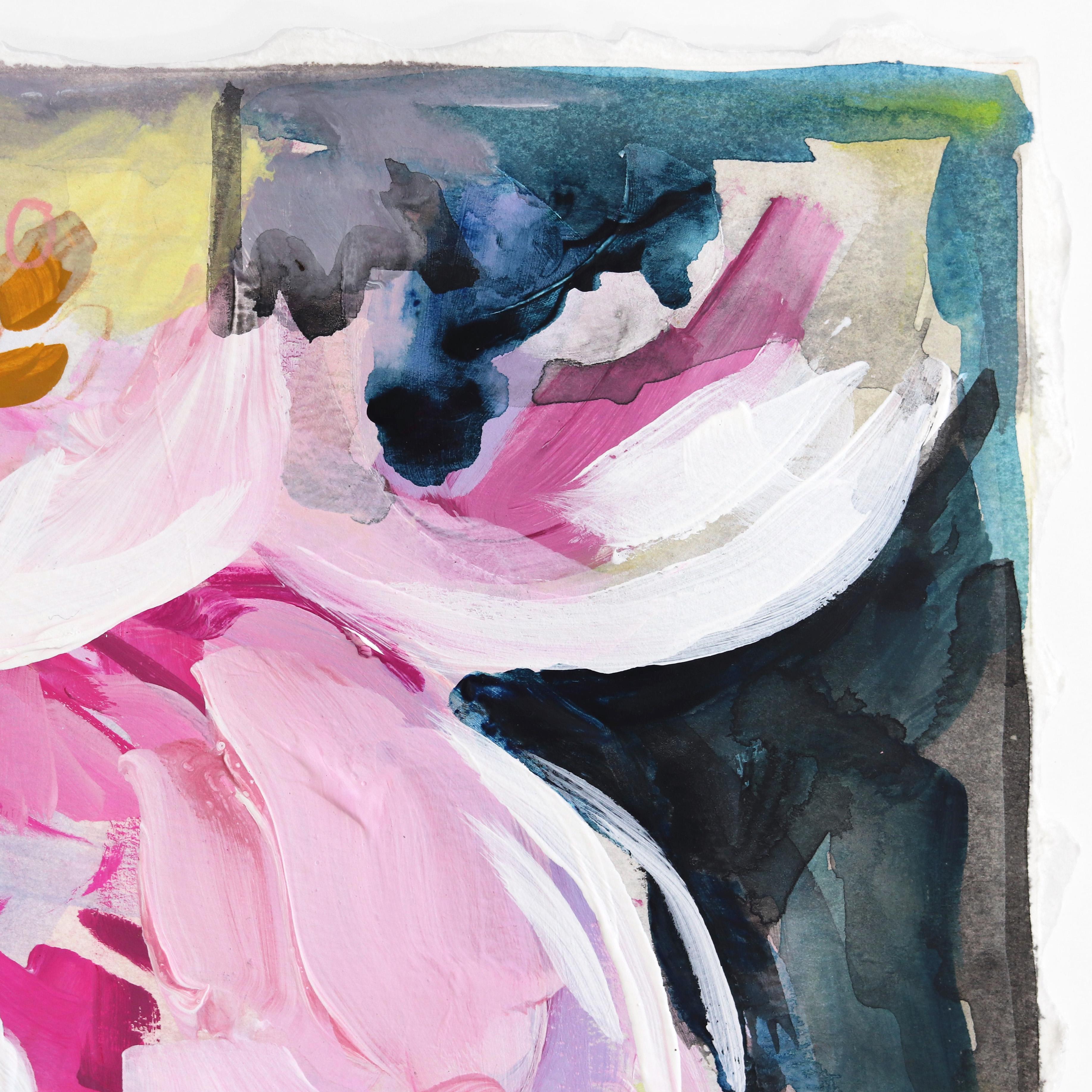 Fiesta de sombreros - Pintura impresionista floral de colores - Painting Contemporáneo de Kellie Newsome