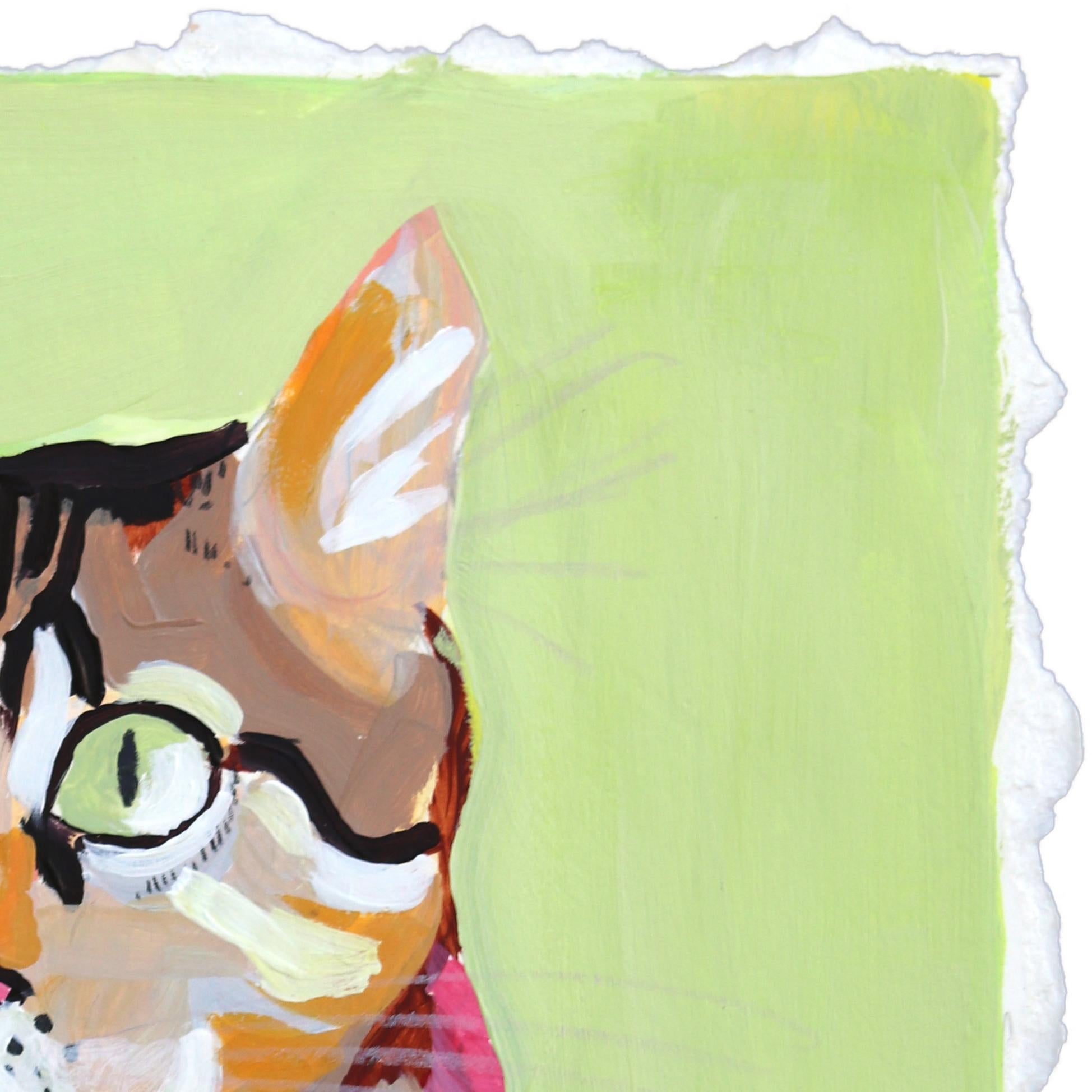 Kellie Newsome, artista di Columbus, Georgia, è specializzata in ritratti di animali dinamici ed espressivi che emanano vitalità e personalità. Il suo stile unico combina forme astratte e palette di colori vivaci, catturando l'essenza di ogni