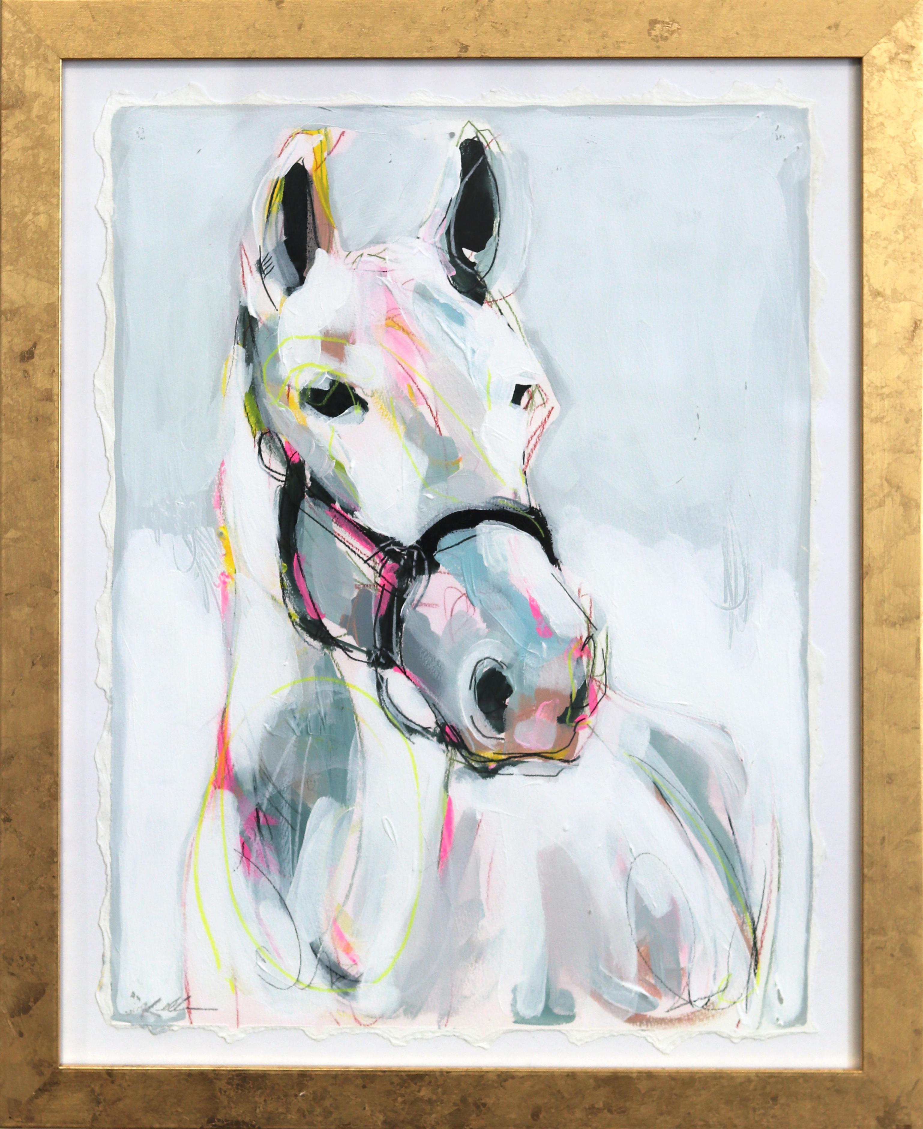 Kellie Newsome Figurative Painting - Hot Pink Horse Shoes