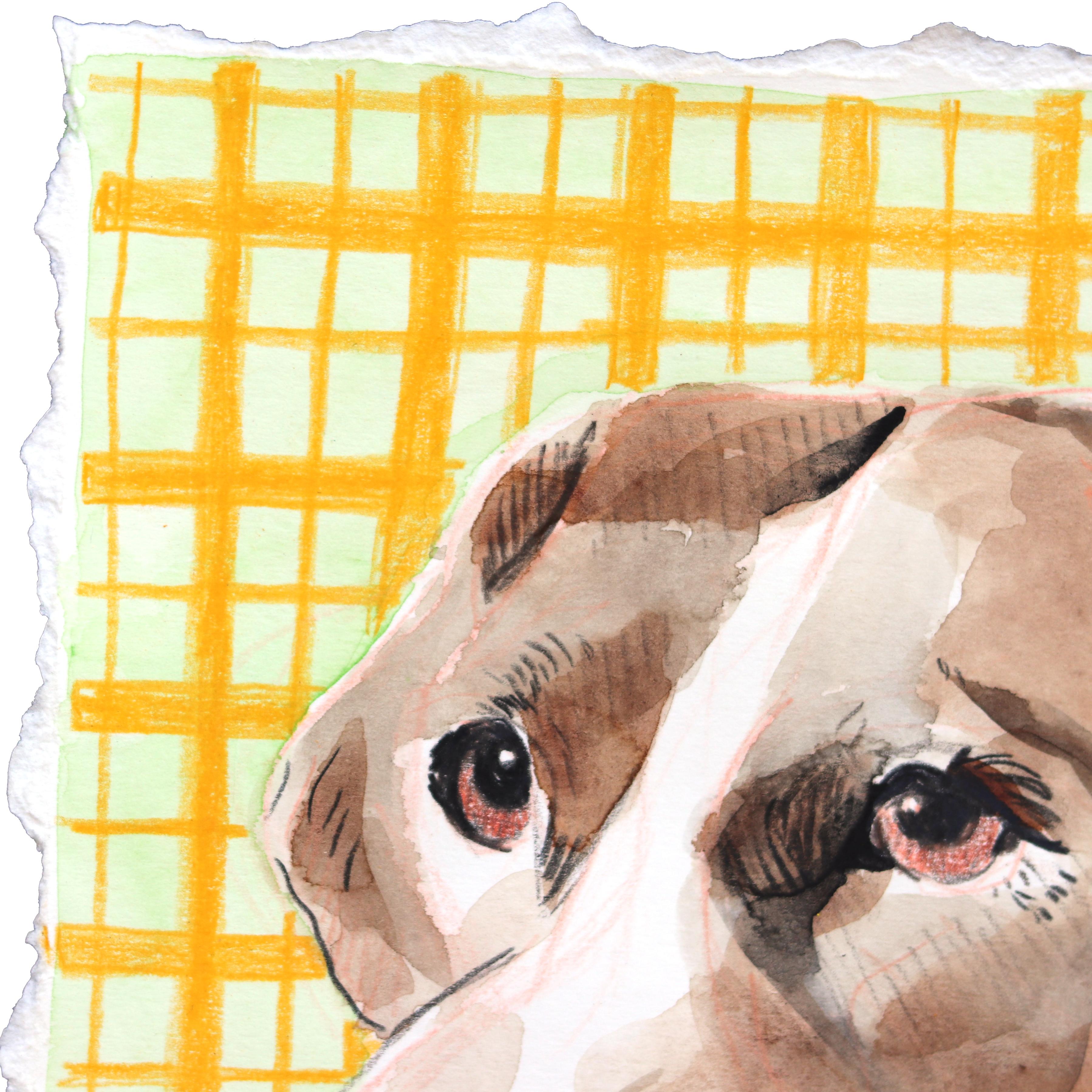 Hunter - Ritratto di cane dipinto su carta - Painting Contemporaneo di Kellie Newsome