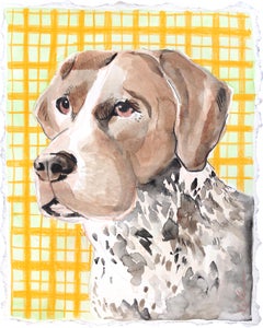 Hunter - Dog Portrait Painting on Paper