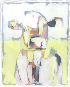 Lemons in the Shade - Abstract Cow Painting on Paper