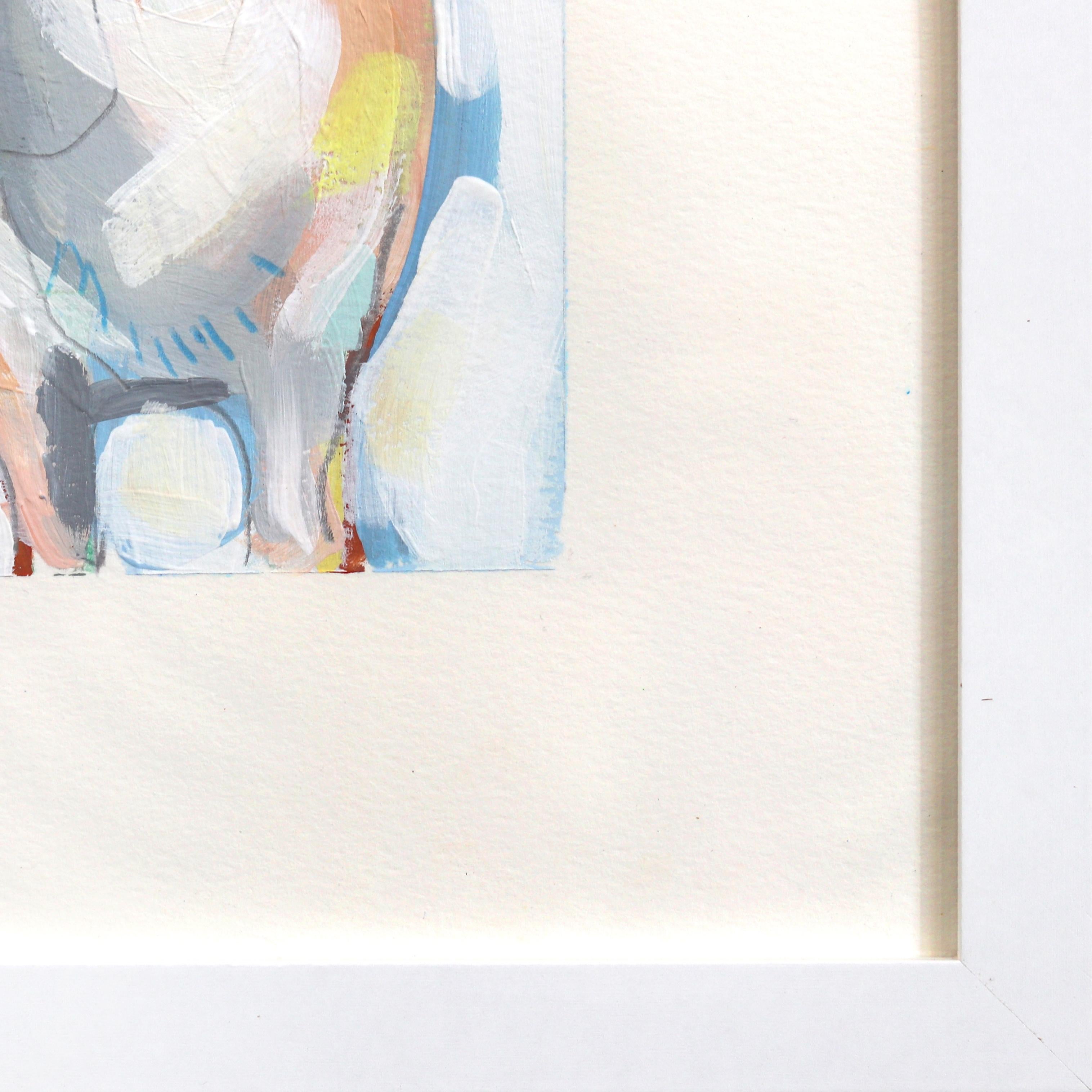 Petit renard - Peinture abstraite sur papier encadrée en vente 2