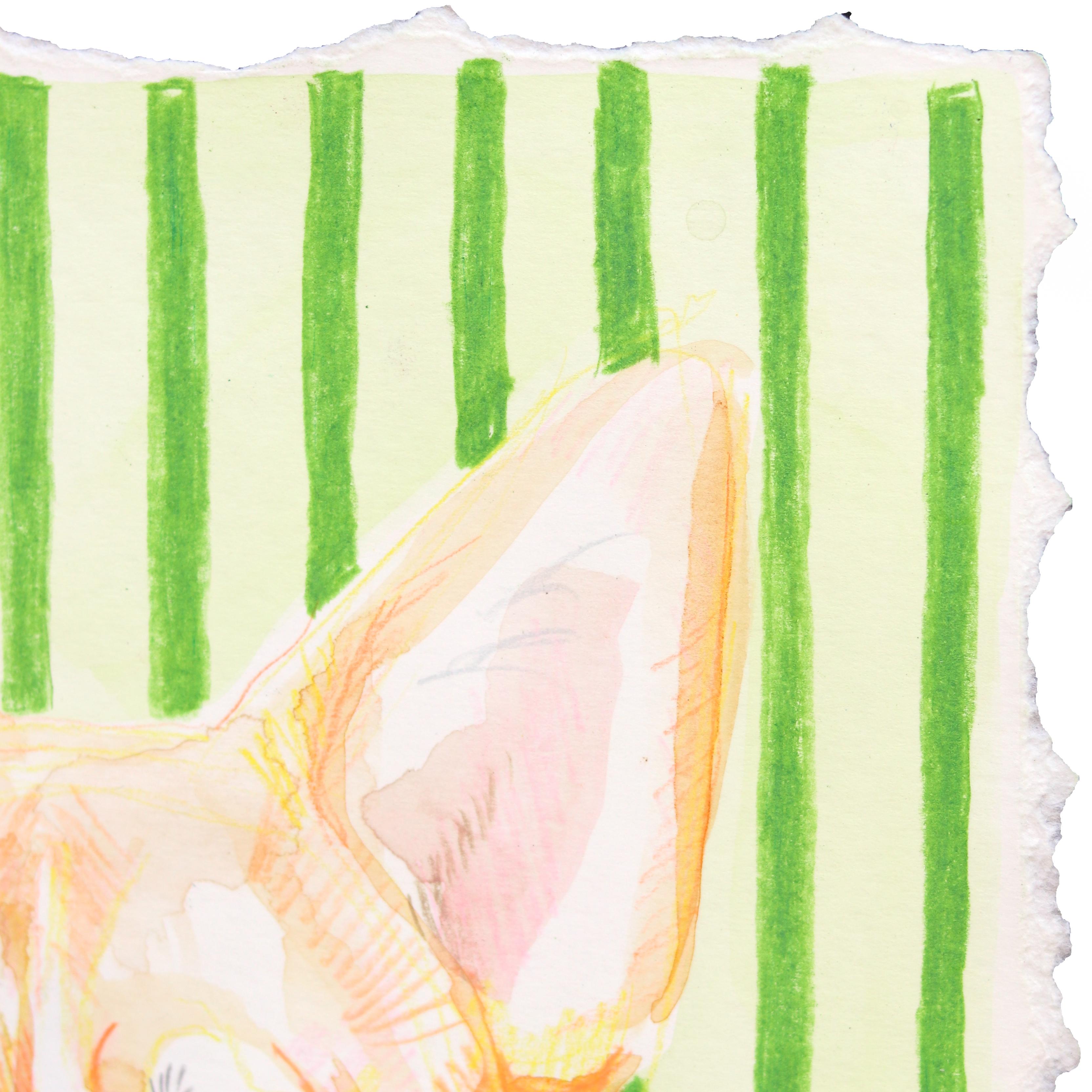 Amante di lungo corso - Ritratto di cane dipinto su carta - Painting Contemporaneo di Kellie Newsome