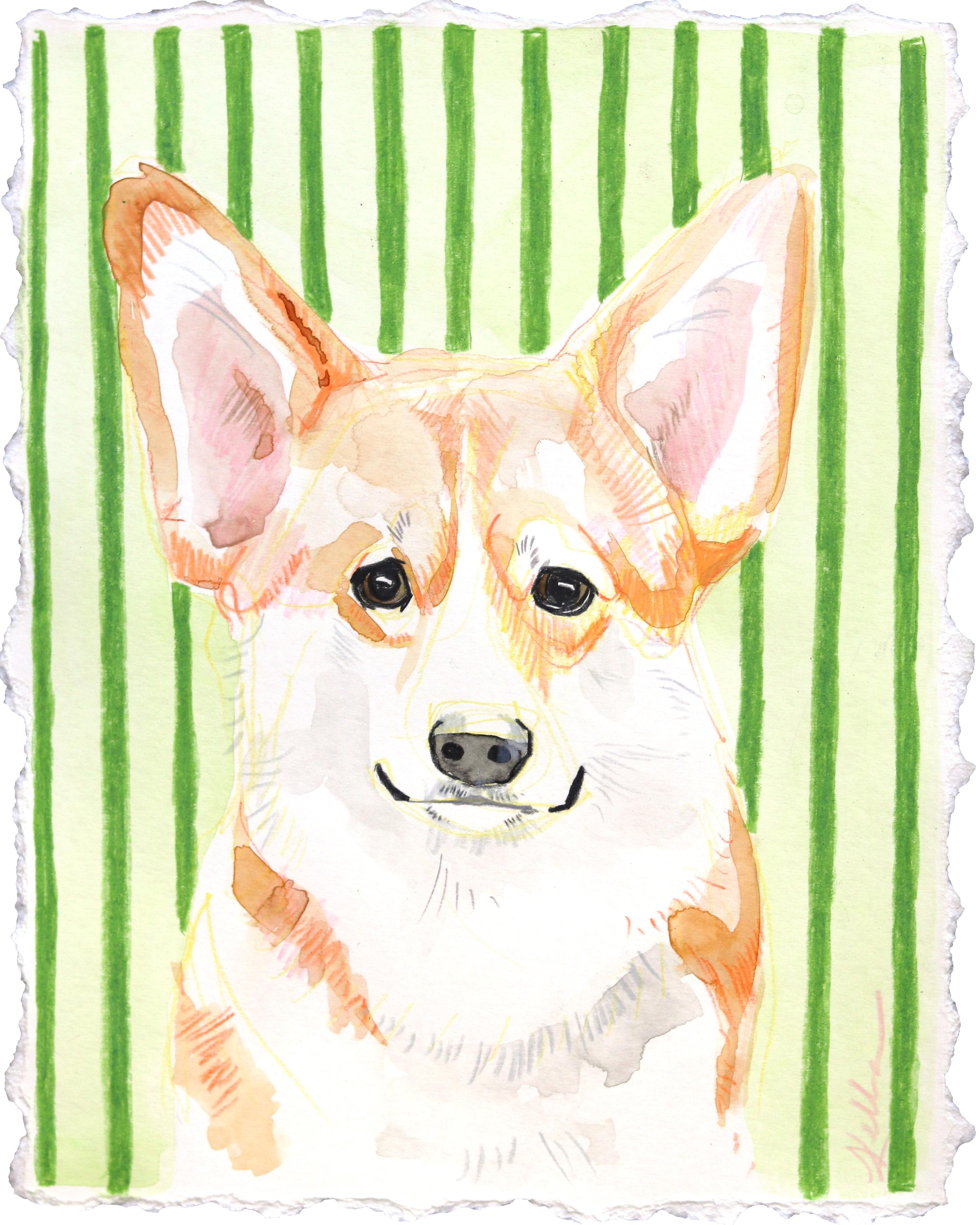 Animal Painting di Kellie Newsome - Amante di lungo corso - Ritratto di cane dipinto su carta