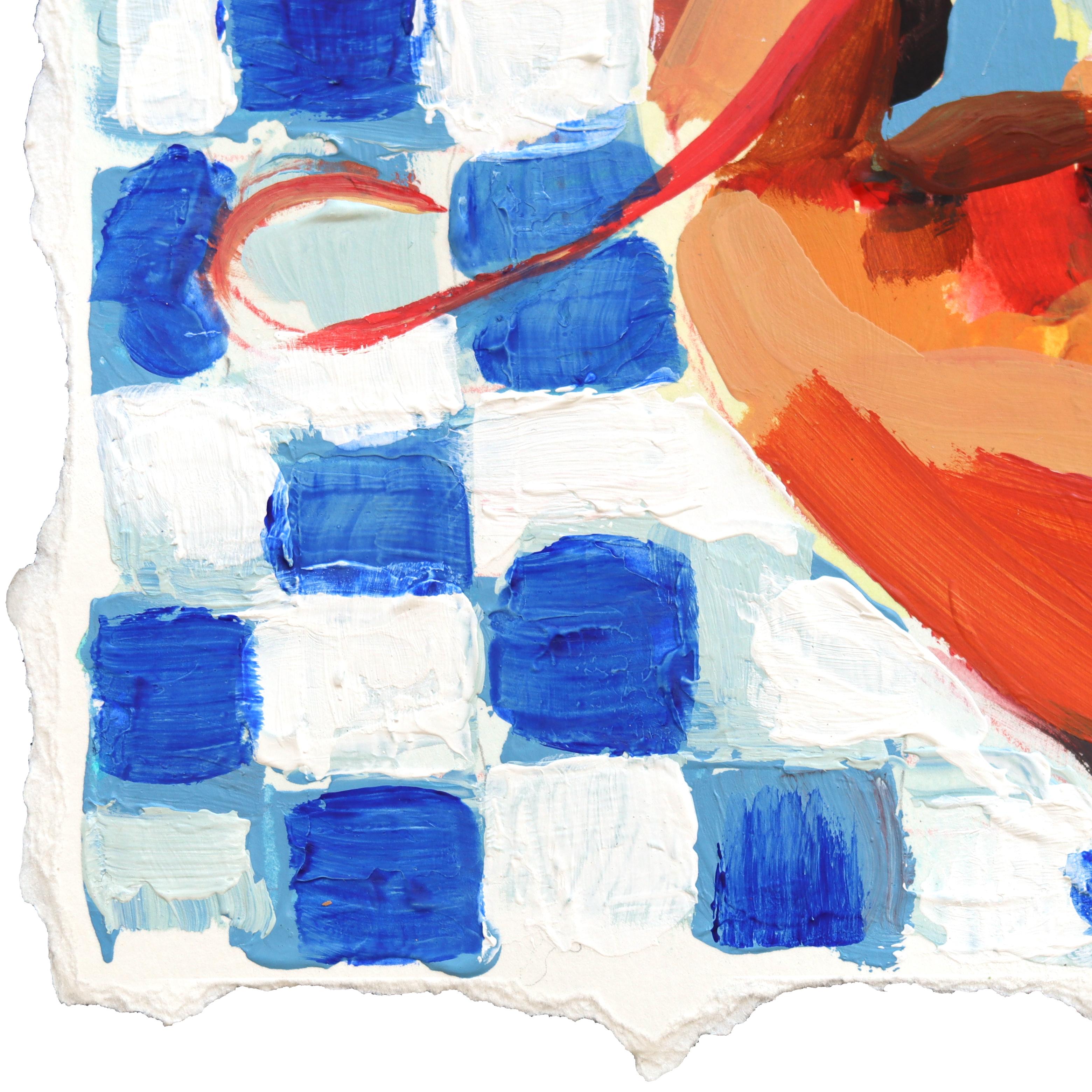 Maine Lobster - Meeresfrüchte Stillleben Farbe Drenching Mixed Media Painting auf Papier im Angebot 1