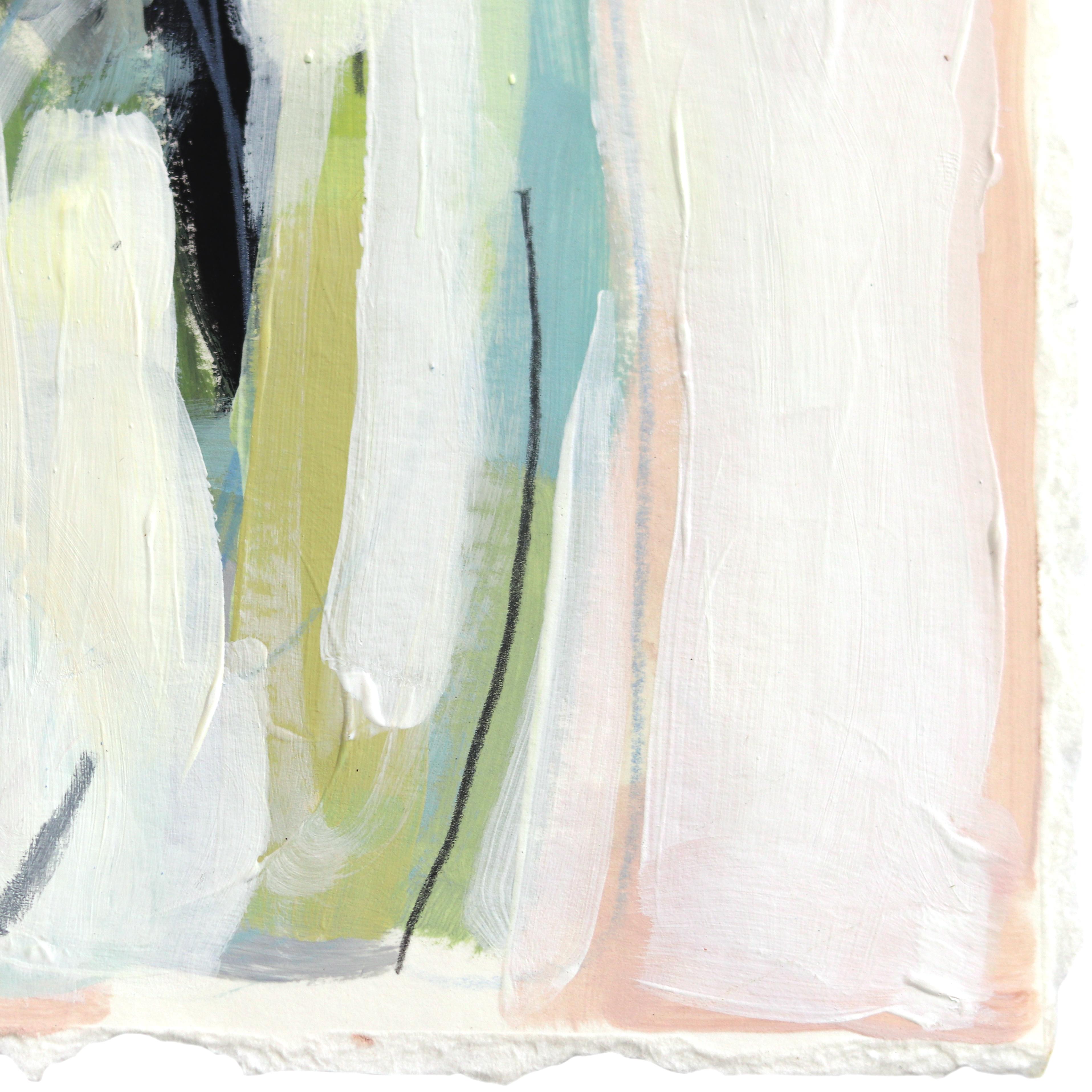 Minty Meadows - Vaca Abstracta Pintura sobre Papel en venta 1