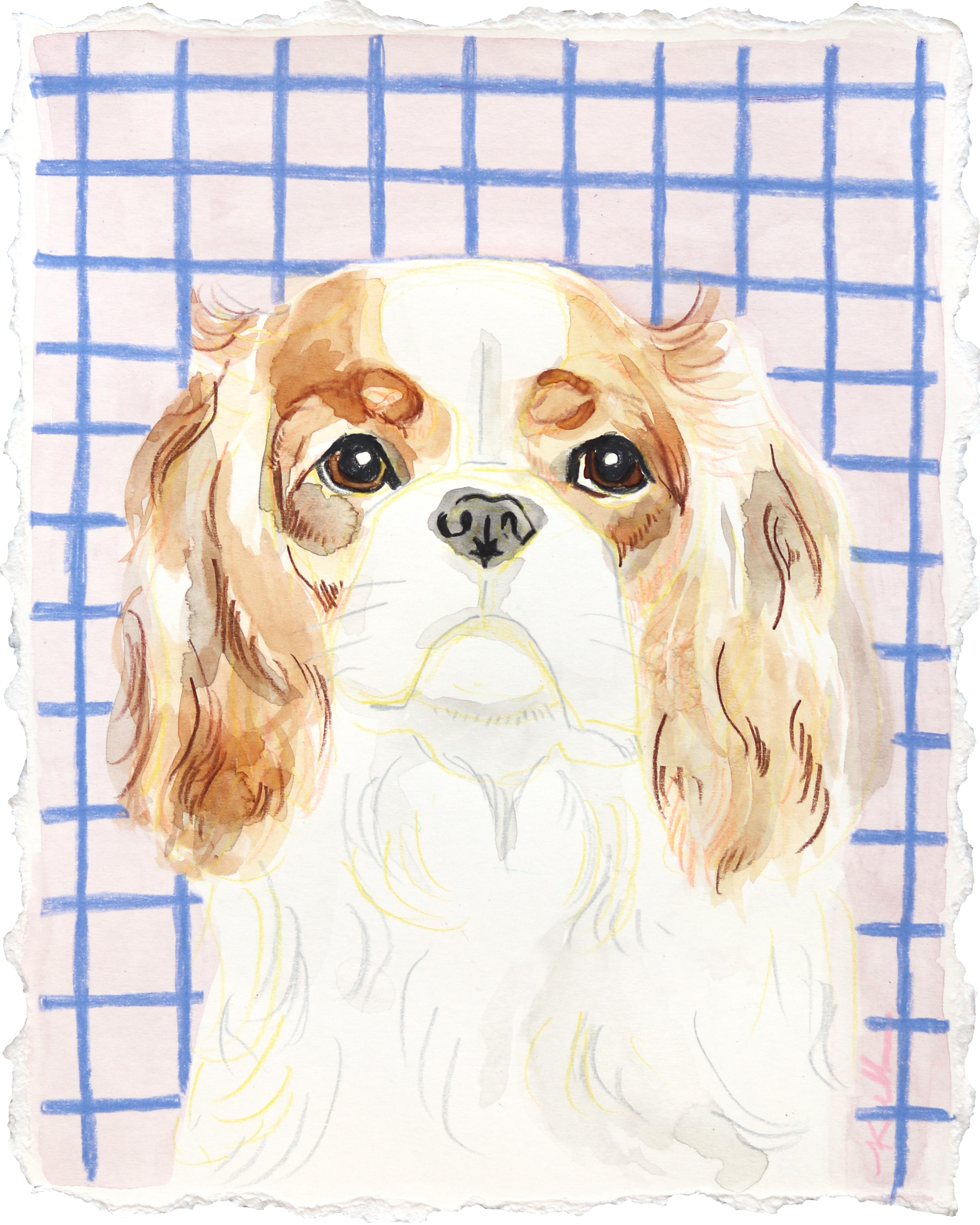 Il mio migliore amico - Ritratto di cane dipinto su carta