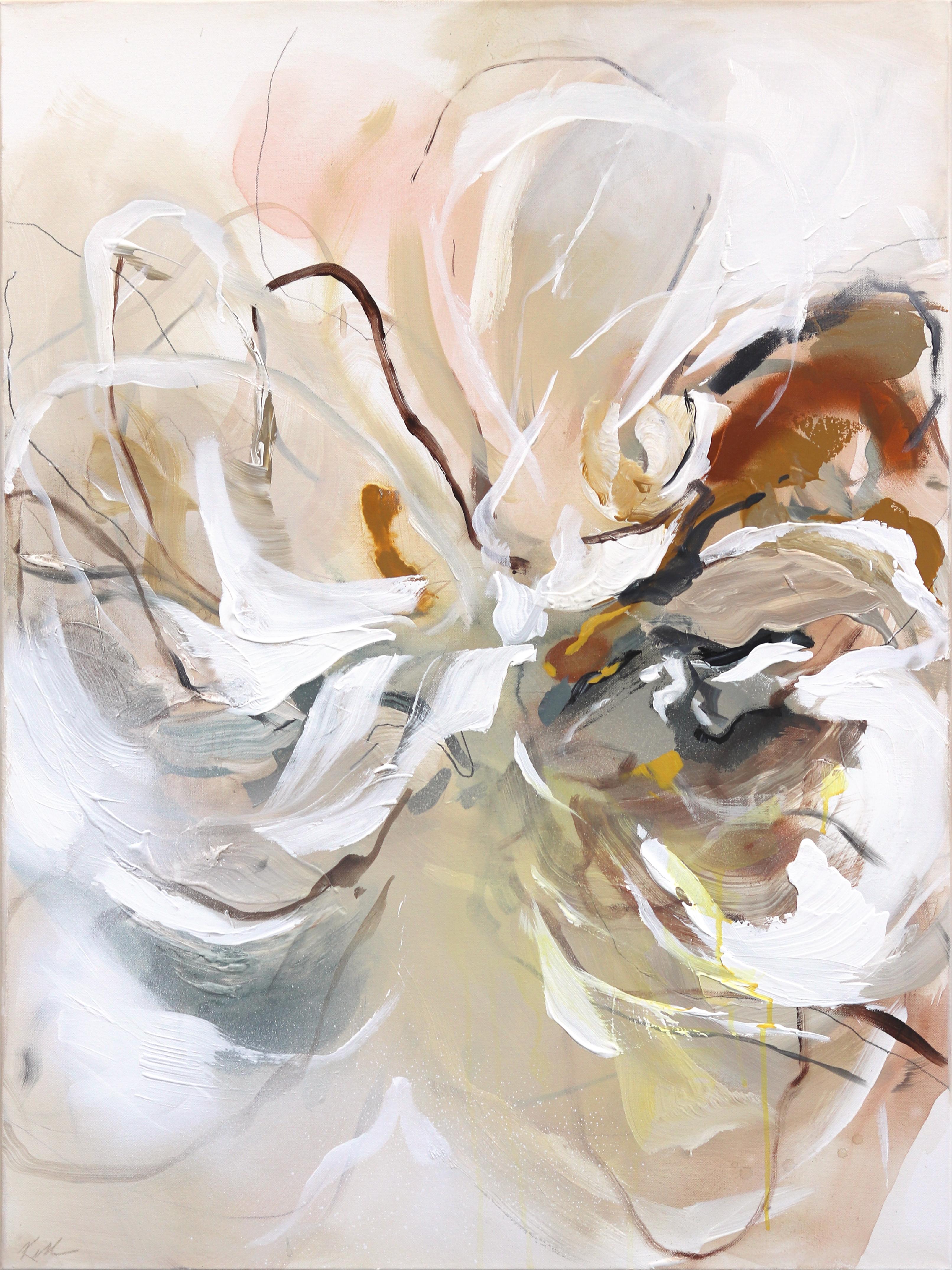 Natures First Green is Golden - Expresionismo Abstracto Beige Neutro Floral