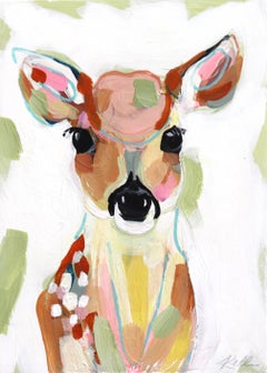 Oh Dear  -  Original Figurative Fawn Painting on Canvas