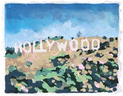 Old Hollywood - Original Abstract Los Angeles Landscape Mixed Media Artwork