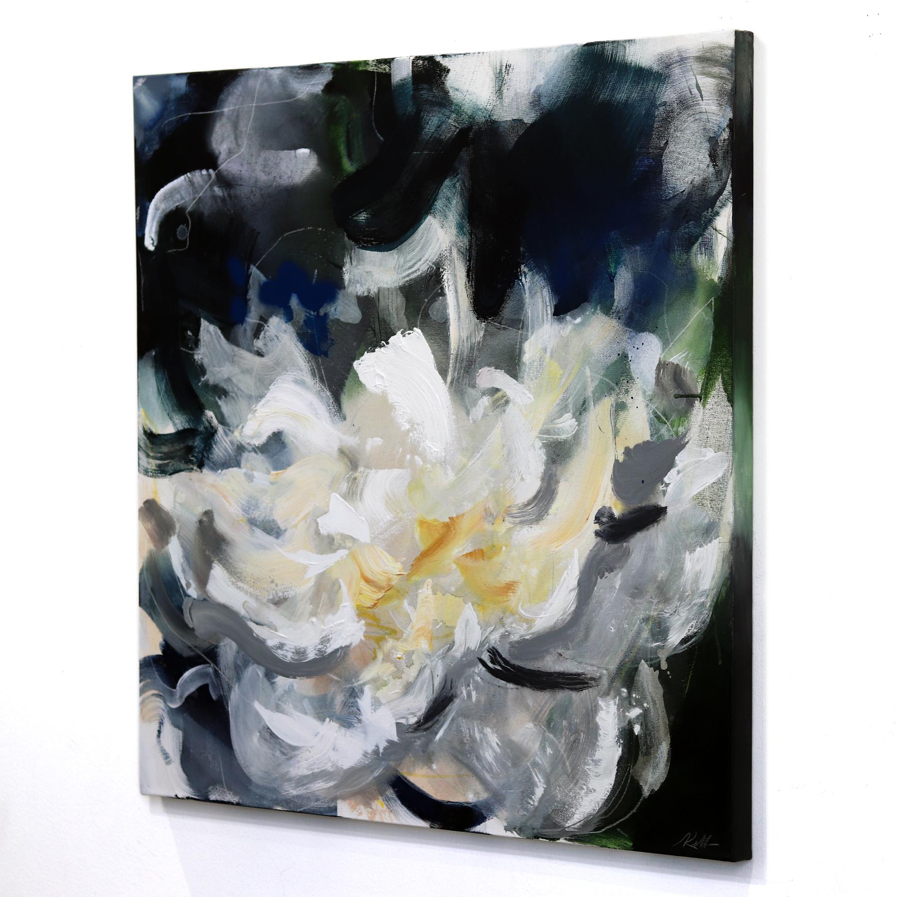 Una mossa audace - Pittura floreale astratta audace Fiori contemporanei su tela in vendita 1