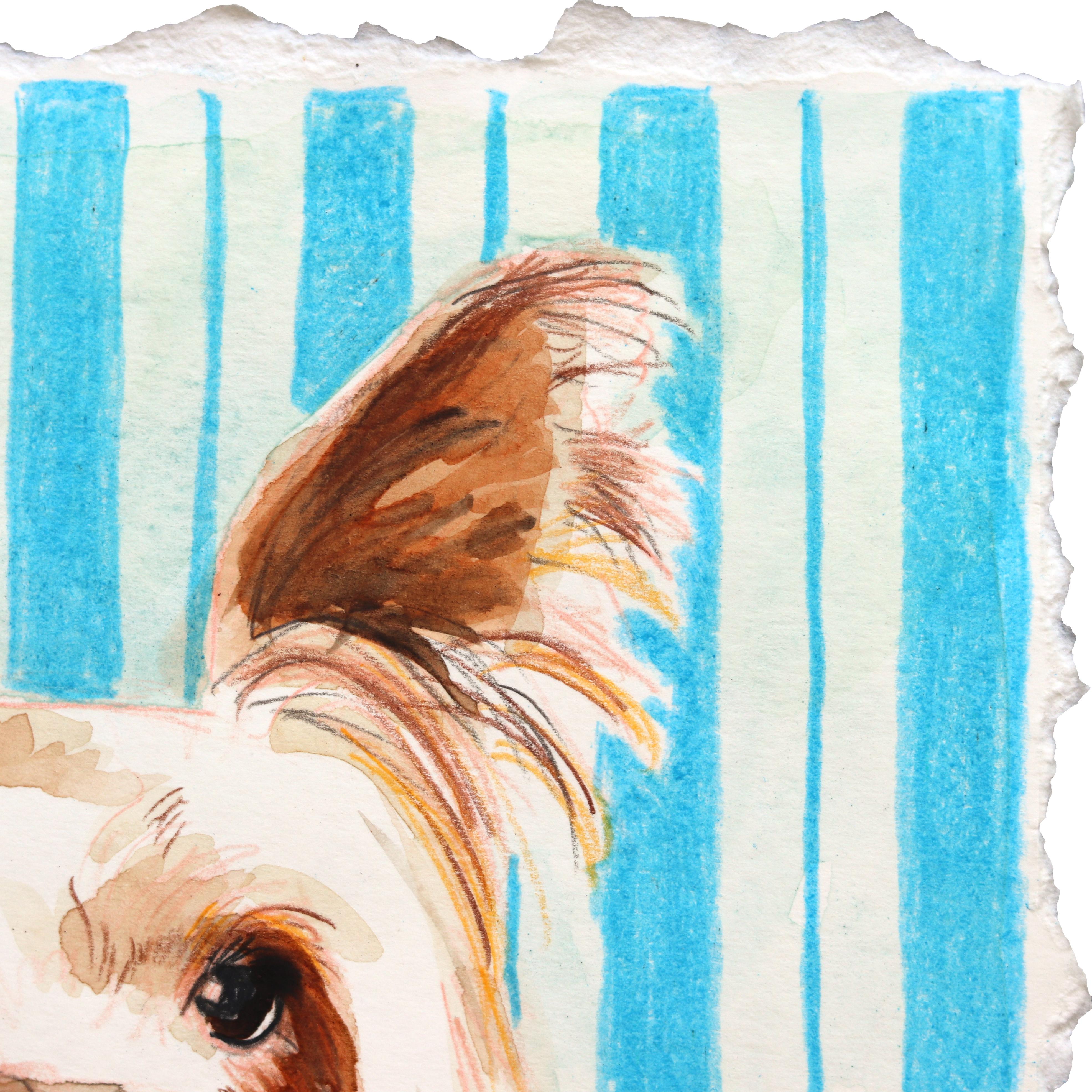 Quadro della lealtà - Ritratto di cane dipinto su carta - Painting di Kellie Newsome