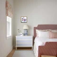 Pink and Blue, His and Hers - Framed Abstract Colorful Floral Still Life Artwork