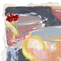 Pink Pony - Original Abstract Cocktail Still Life Acrylic Artwork on Paper