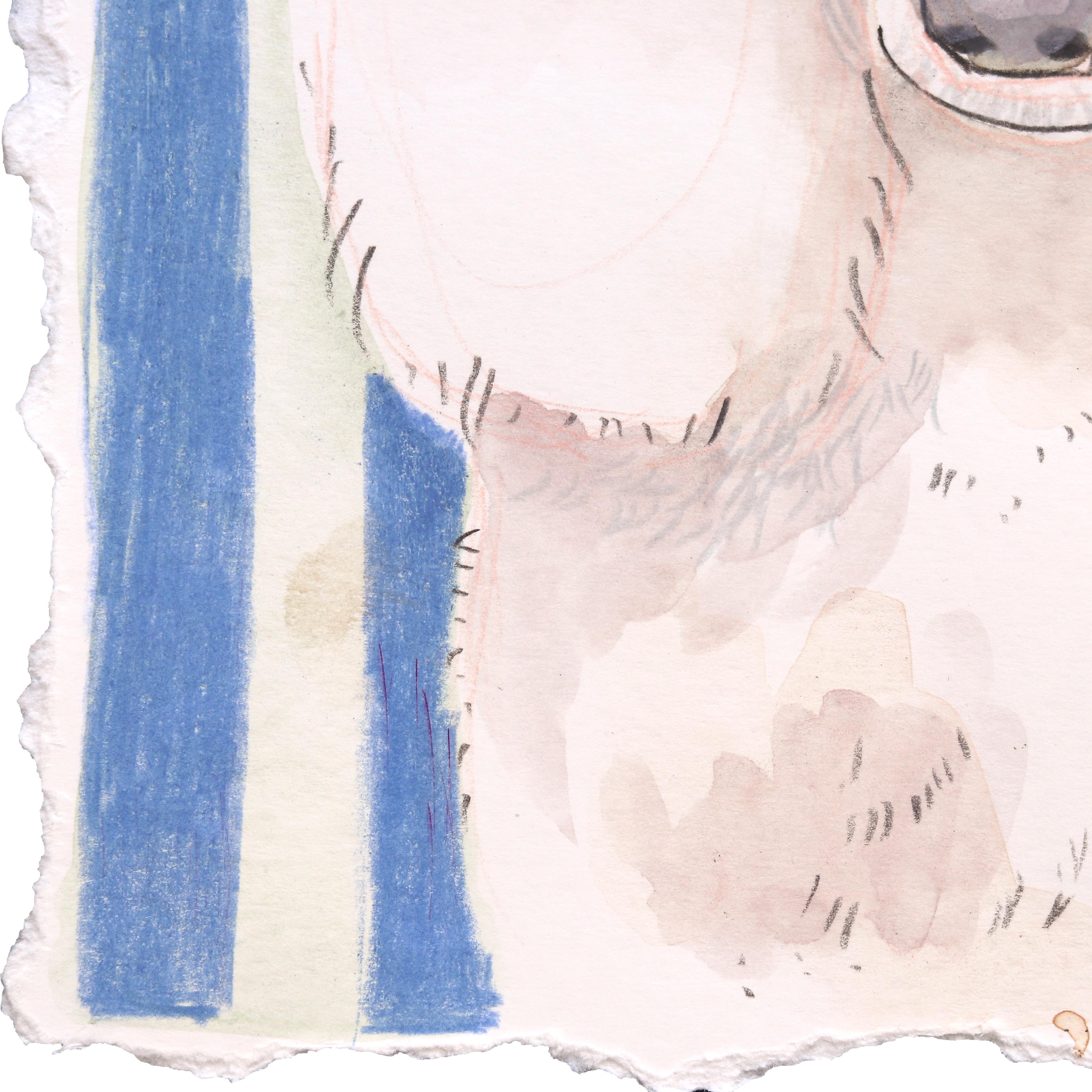 Powder Puff - Dog Portrait Painting on Paper 1