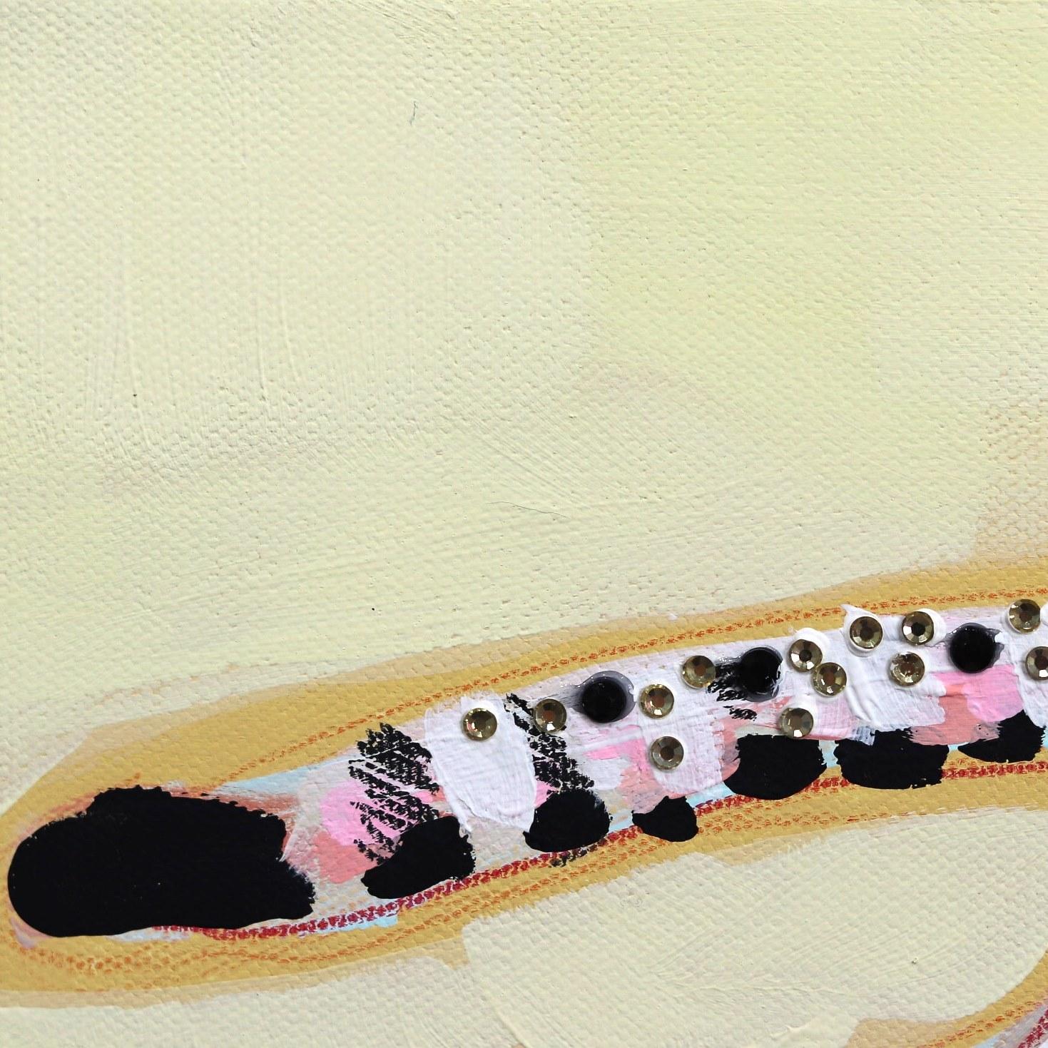Peinture animalière texturée gracieuse représentant une guépard abstraite - Contemporain Painting par Kellie Newsome