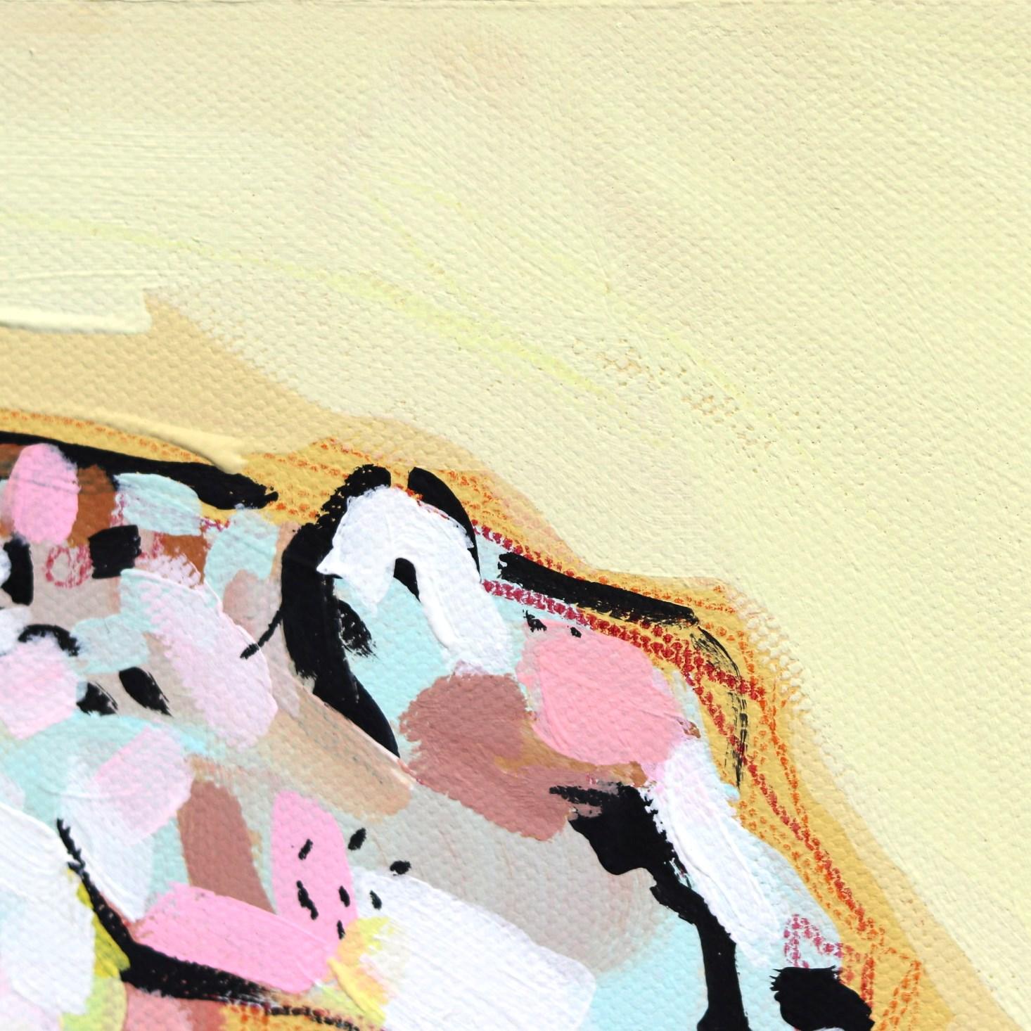 Peinture animalière texturée gracieuse représentant une guépard abstraite en vente 1