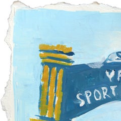 Santa Monica Pier - Abstract Landscape Los Angeles Mixed Media Painting on Paper