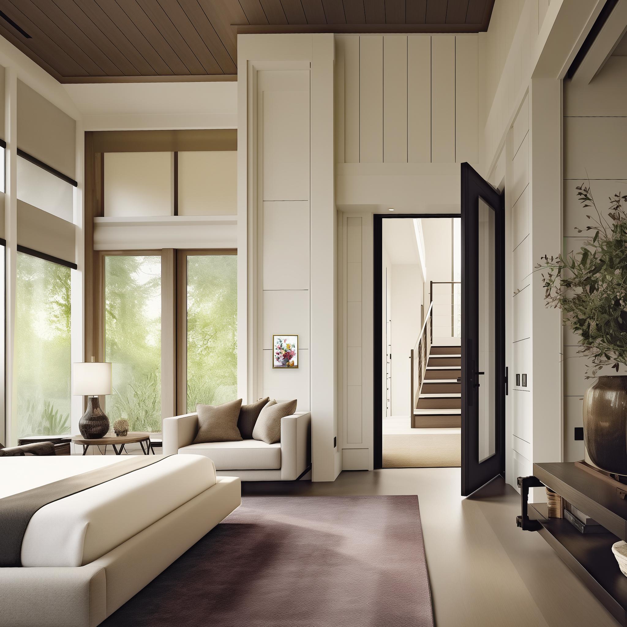 Sight of Fall - Gerahmte bunte Blumenstillleben Mixed Media Malerei auf Leinwand im Angebot 1