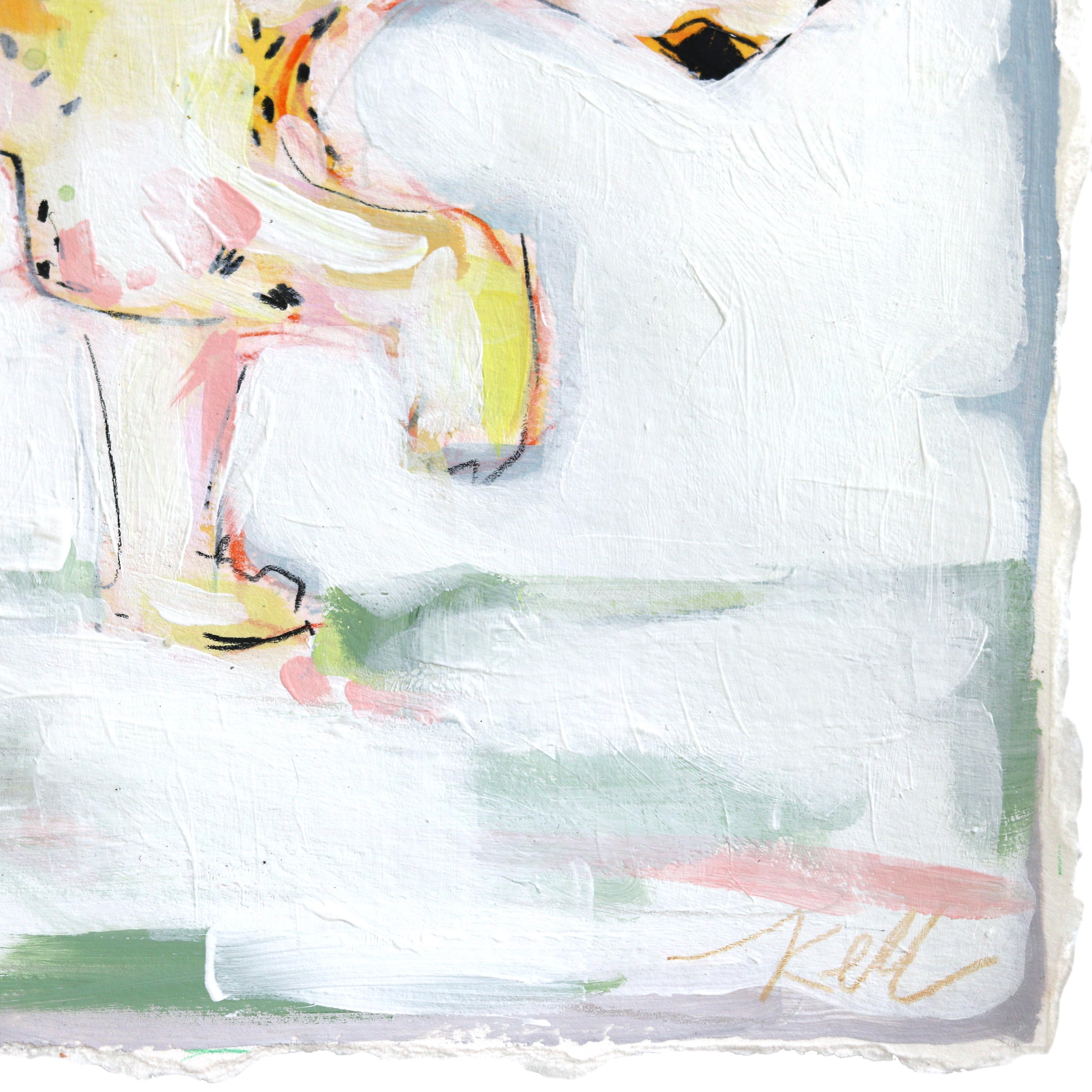 Lento y encantador - Paleta suave Tigre Pintura sobre papel en venta 2
