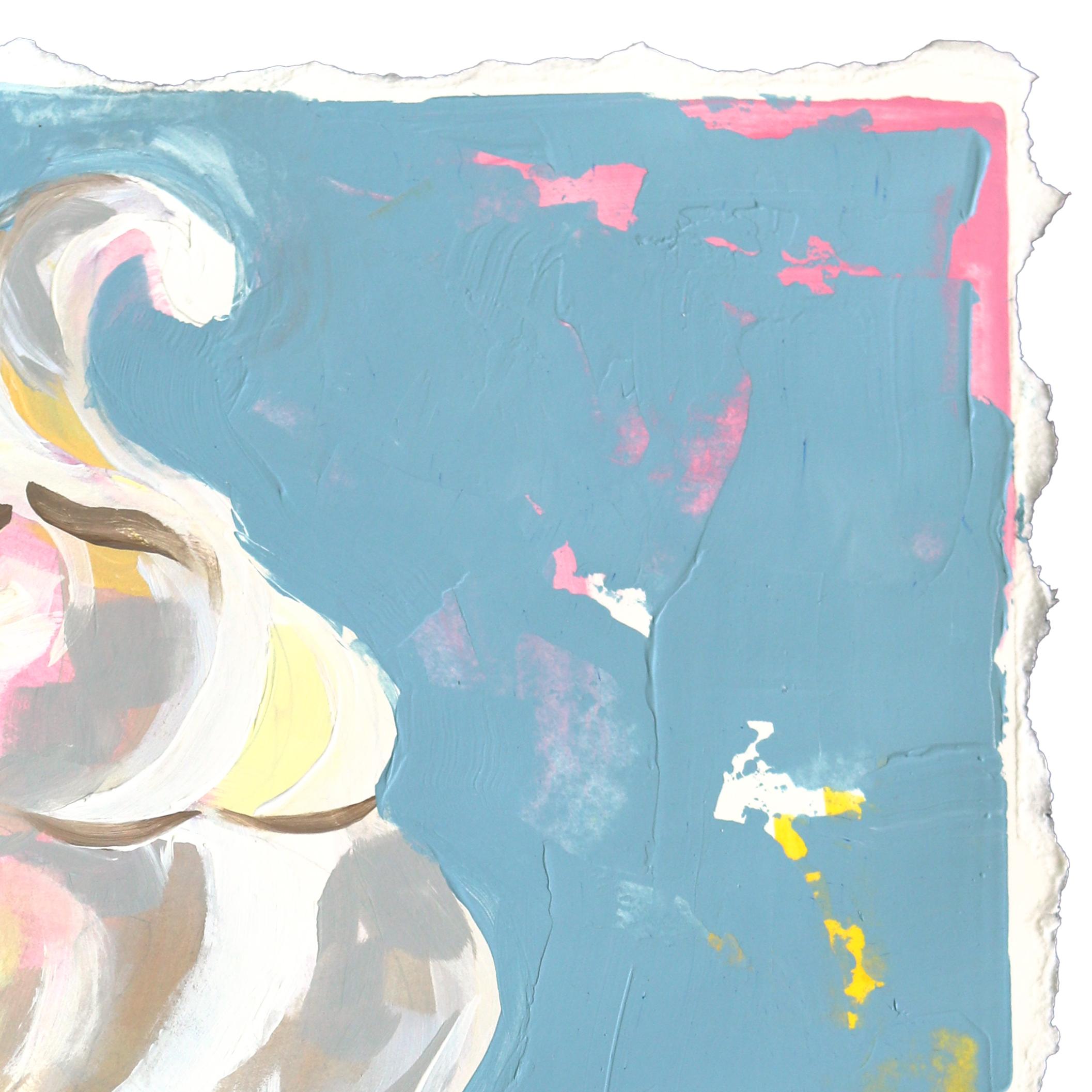 Soft Serve in einer Waffeltüte - Original Fun Dessert Mixed Media Malerei auf Papier (Zeitgenössisch), Painting, von Kellie Newsome