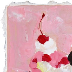 Sunday Funday - Abstract Pastel-Tone Ice Cream Still Life Painting on Paper