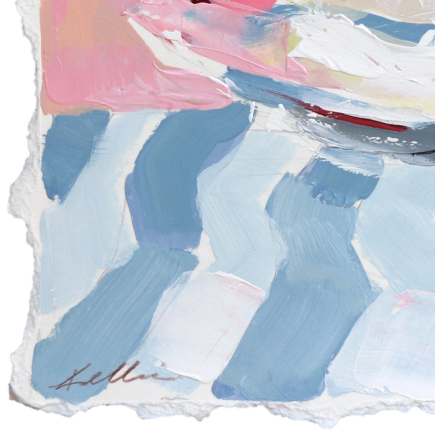 Sunday Funday - Bodegón abstracto de helado en tonos pastel sobre papel en venta 2