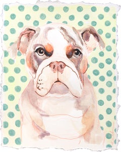 Sweet Drooler - Ritratto di cane dipinto su carta