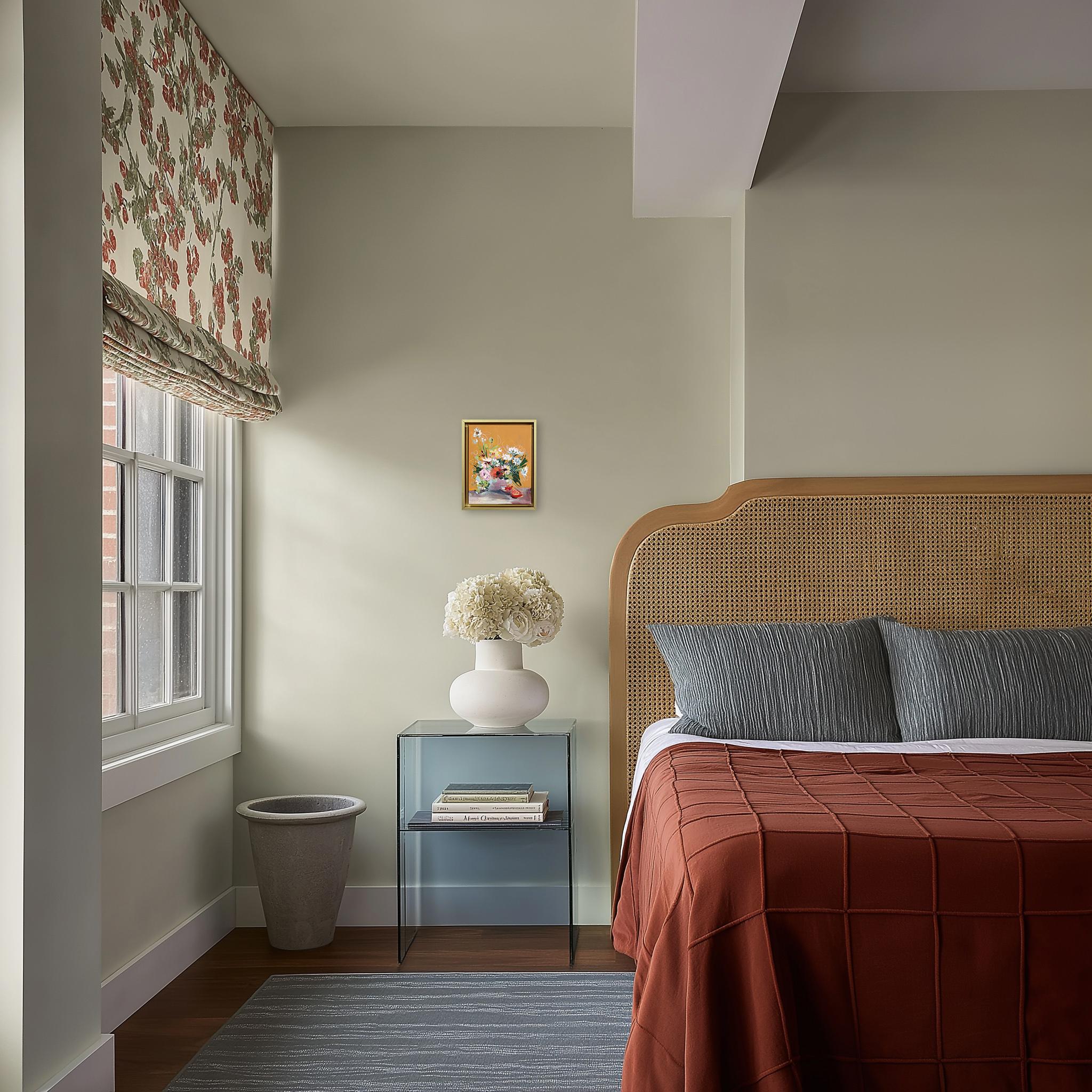 Tomato Wedge - Abstrakte Farbe getränkt floralen Stillleben Mixed Media Kunstwerk (Zeitgenössisch), Mixed Media Art, von Kellie Newsome