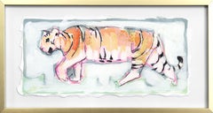 Walk With Pride  - Original Framed Wild Animal Painting on Paper