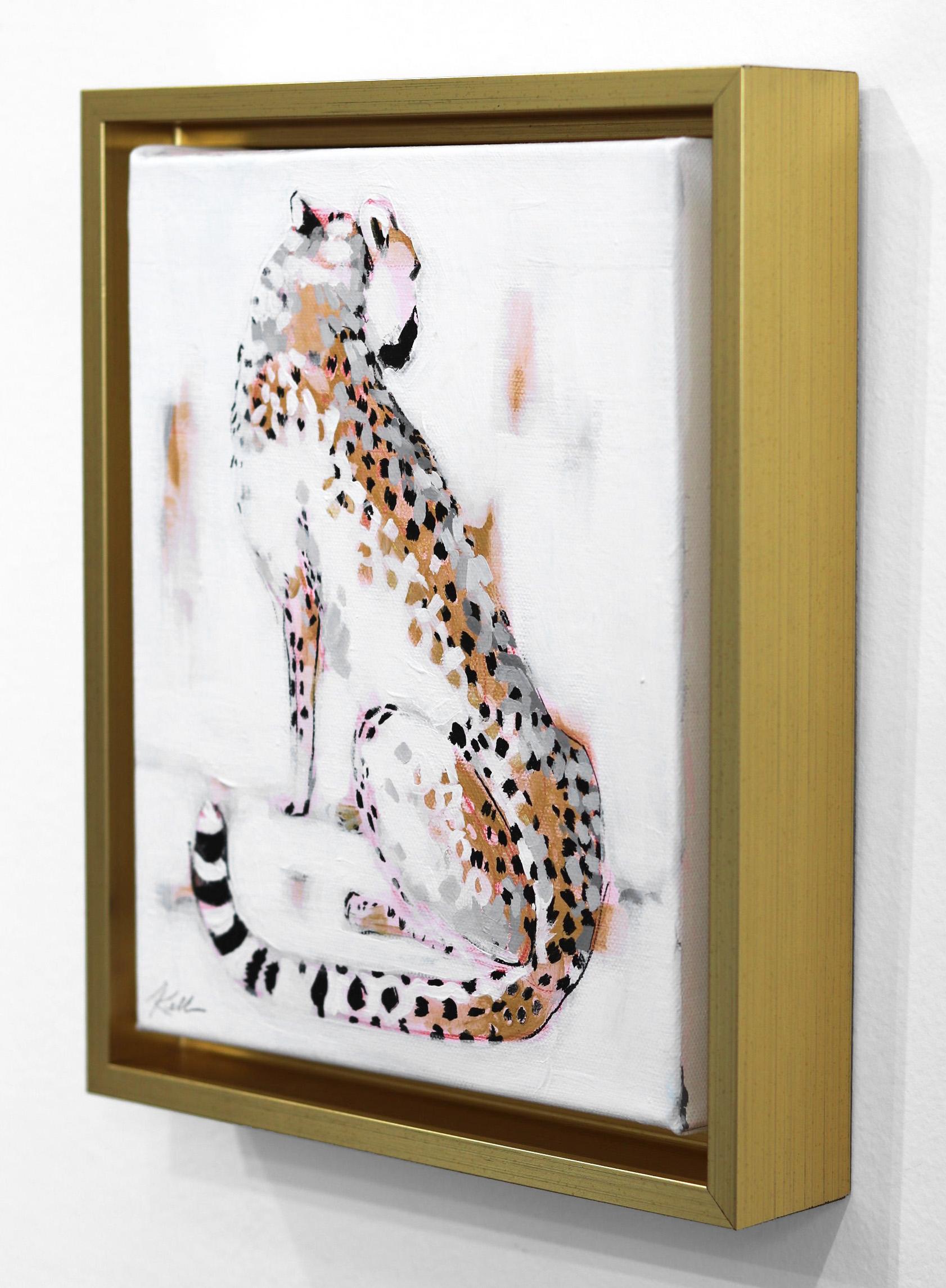 Watching The Wild (Right)  - Original Framed Wild Animal Painting on Canvas For Sale 2