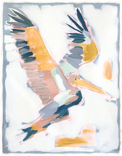 Wind in My Hair - Abstract Bird Painting on Paper