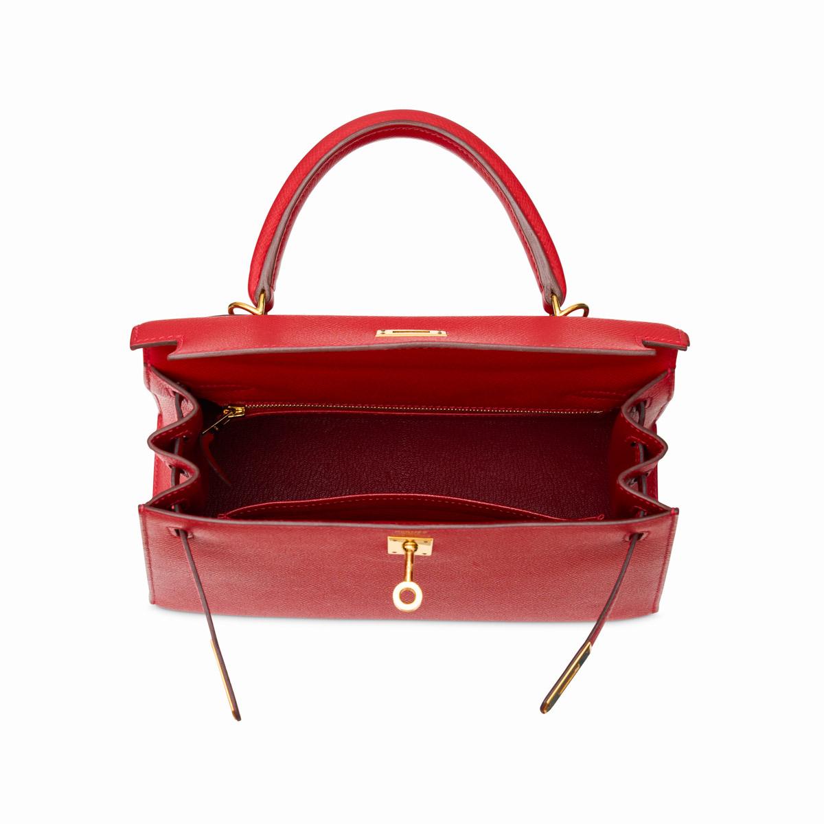 Women's or Men's Kelly 25 Sellier Rouge Casaque Epsom GHW