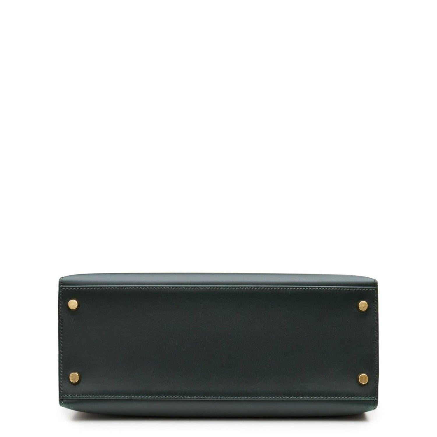 Kelly 28 Sellier Forest Green Box GHW im Zustand „Gut“ im Angebot in London, GB