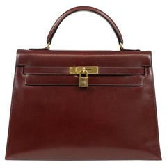 Kelly 32 in burgundy leather