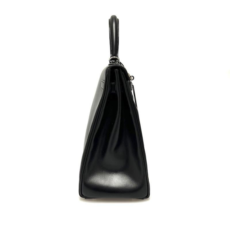 Kelly 35 Black Box Leather For Sale 2