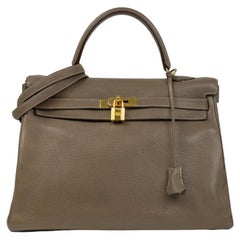 Kelly 35 in brown leather