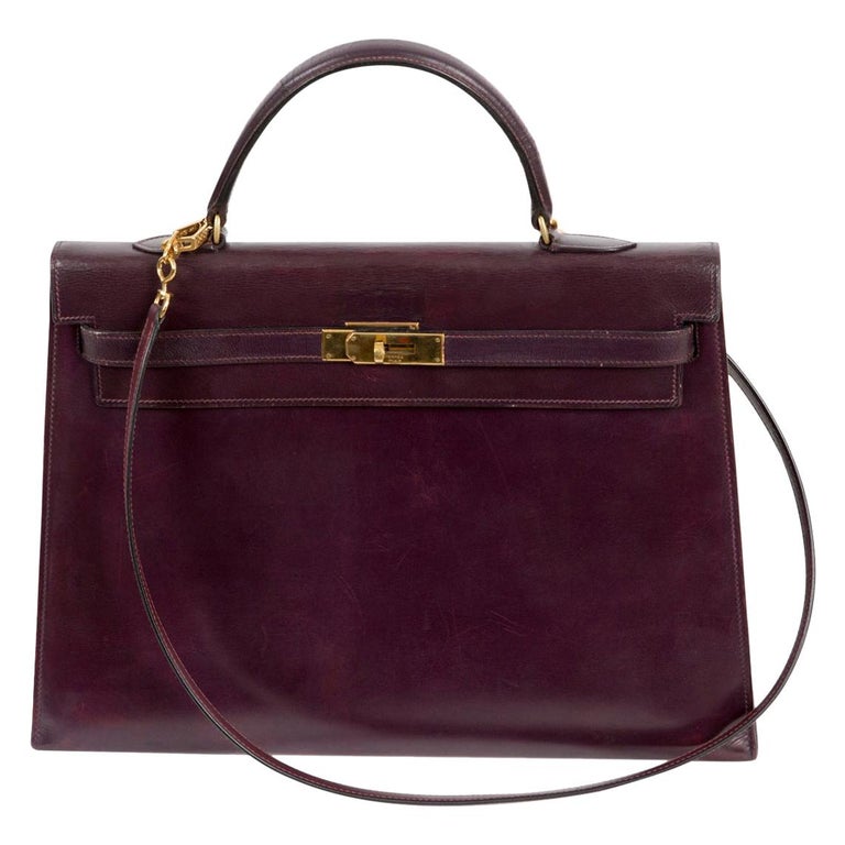 Kelly 35cm Hermes Cherry Boxcalf For Sale at 1stDibs