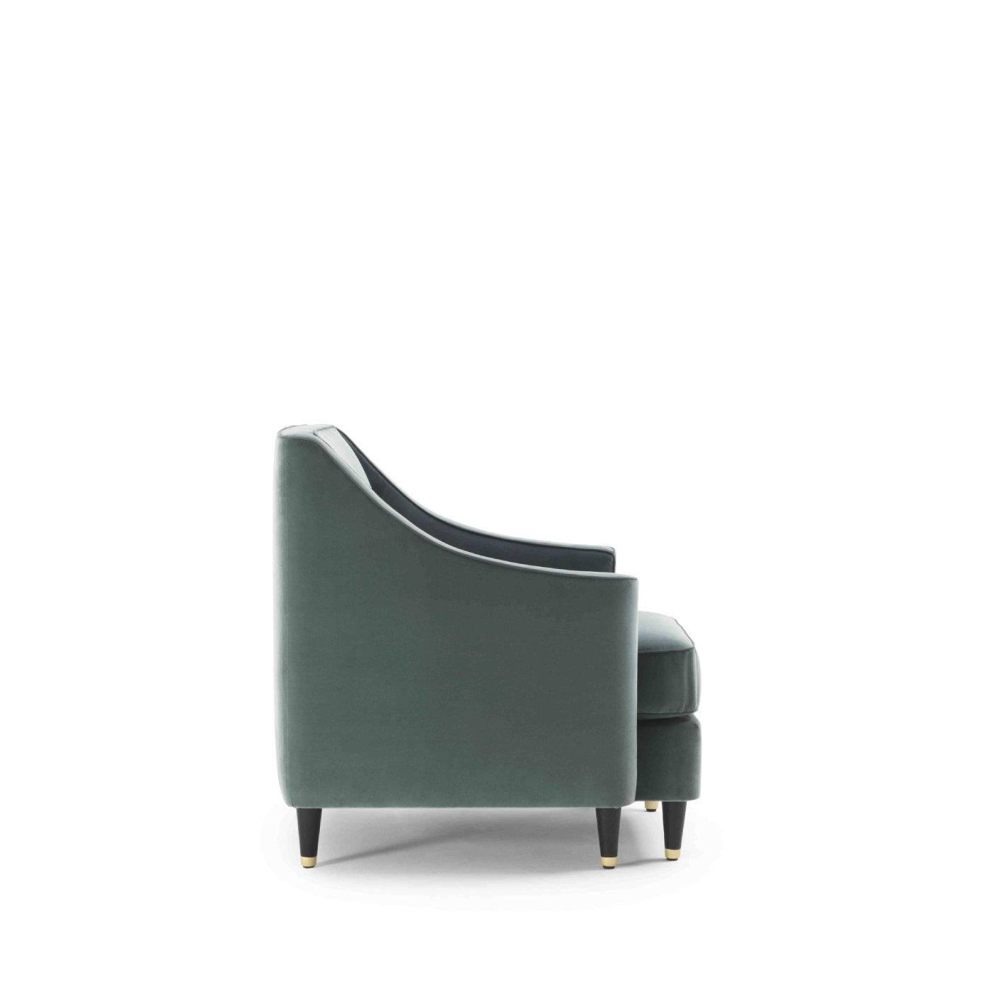 The welcoming design of this club armchair will enliven a traditional or transitional living room, creating an elegant look with the sofa from the same collection. Defined by a generous seat, squared back, and flared armrests, the plywood/solid wood