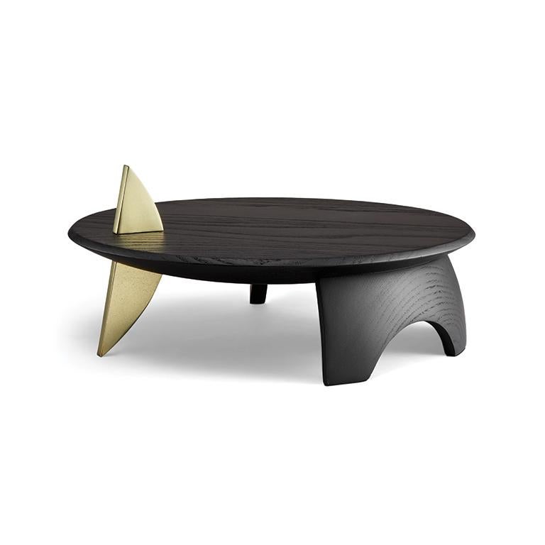 This whimsical serving platter is sculpted in ebonized European oak and accented with brass; it embodies the sophisticated artistry of the L'Objet Kelly Behun collaboration.

DETAILS
11 D x 5.25 H in (28 D x 13 H cm)
Presented in a luxury gift