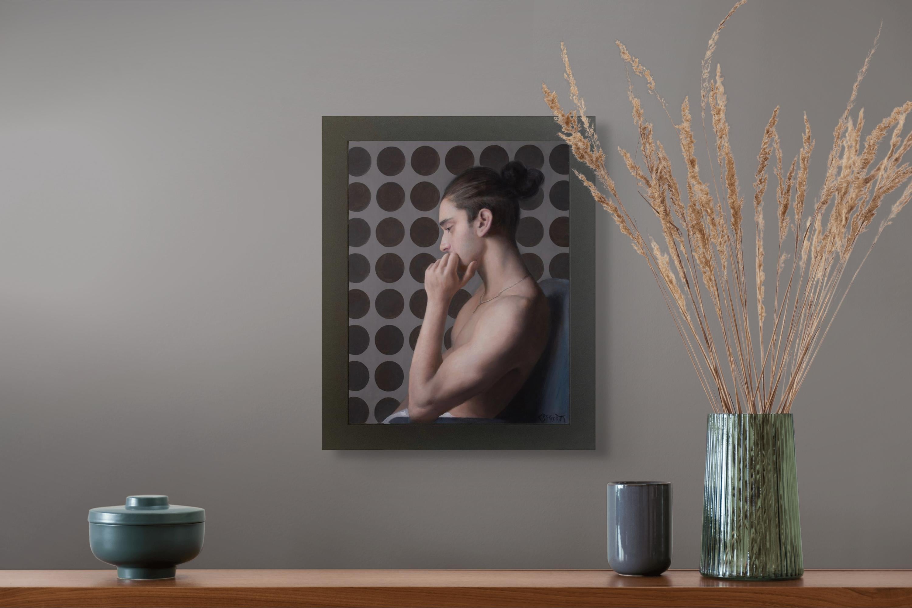 „Decisions“, Original-Ölgemälde von Kelly Birkenruth, „Der junge Mann“, Original im Angebot 2