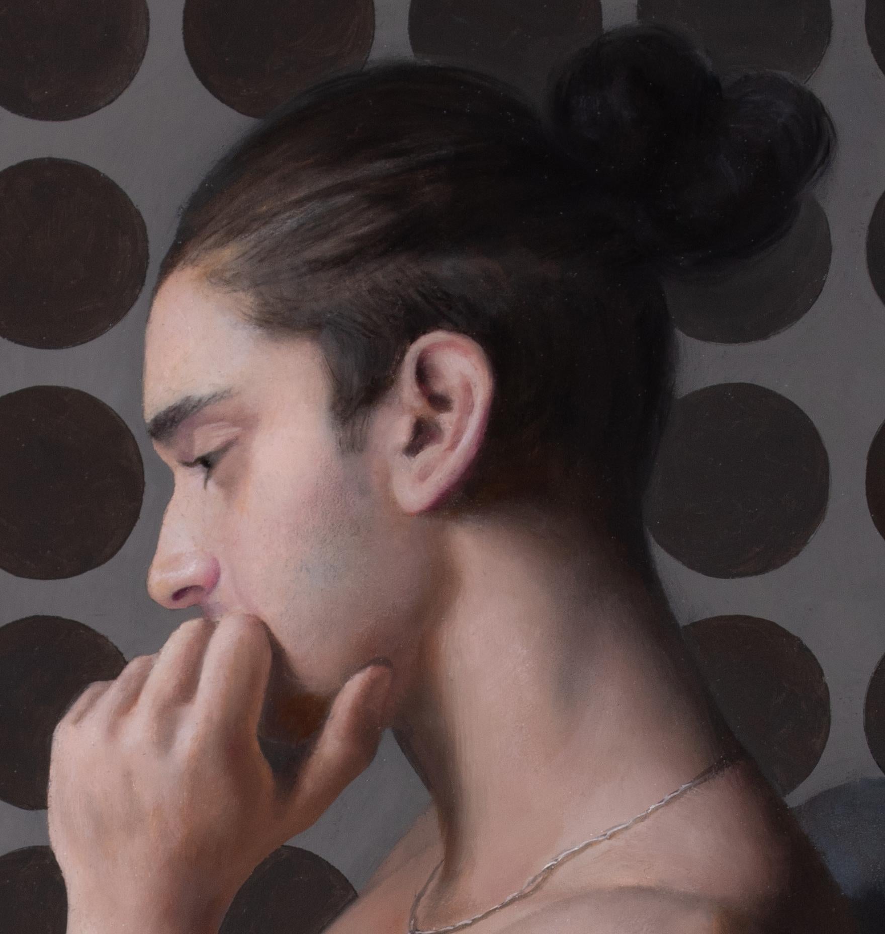 „Decisions“, Original-Ölgemälde von Kelly Birkenruth, „Der junge Mann“, Original im Angebot 3